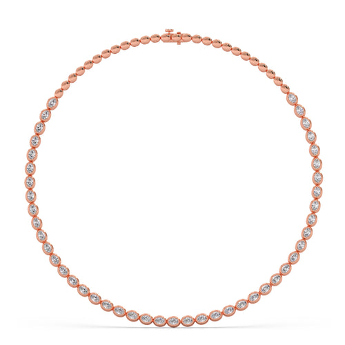 9.05 ct Bezel Oval Diamond Tennis Necklace