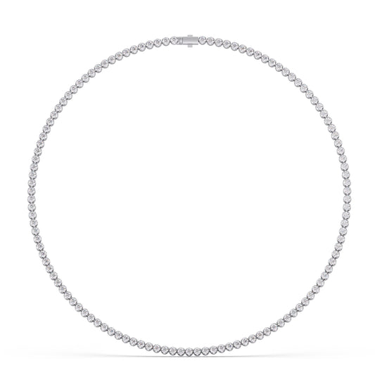 12.56 ct Bezel Round Diamond Tennis Necklace - White