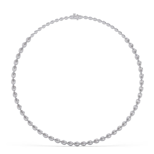 9.02 ct Bezel Pear Diamond Tennis Necklace
