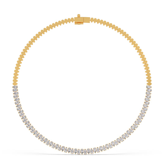 10.8 ct Ethereal Pear Diamond Tennis Necklace - Yellow