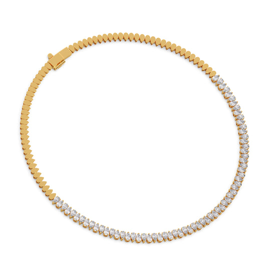 10.8 ct Ethereal Pear Diamond Tennis Necklace - Yellow