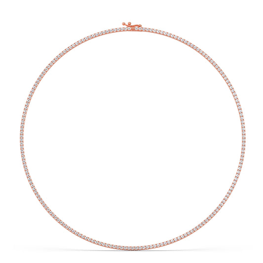 5.67 ct Dazzling Round Diamond Tennis Necklace - Rose