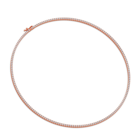 5.67 ct Dazzling Round Diamond Tennis Necklace - Rose
