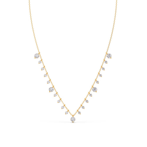 1.56 ct Fringe Round Diamonds Charm Necklace