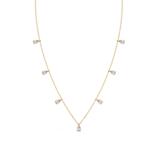 1.05 ct Teardrop Diamond Charm Necklace - Yellow