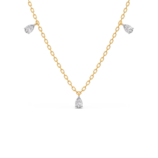 1.05 ct Teardrop Diamond Charm Necklace - Yellow