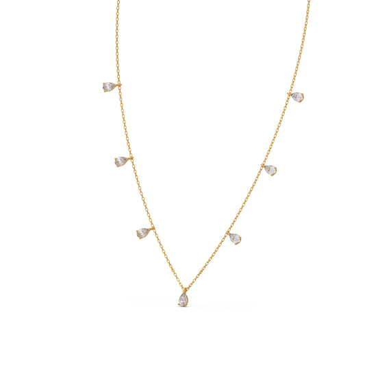 1.05 ct Teardrop Diamond Charm Necklace - Yellow