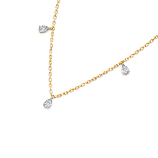 1.05 ct Teardrop Diamond Charm Necklace - Yellow