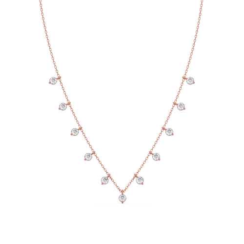 Lumina Bloom Round Diamond Necklace