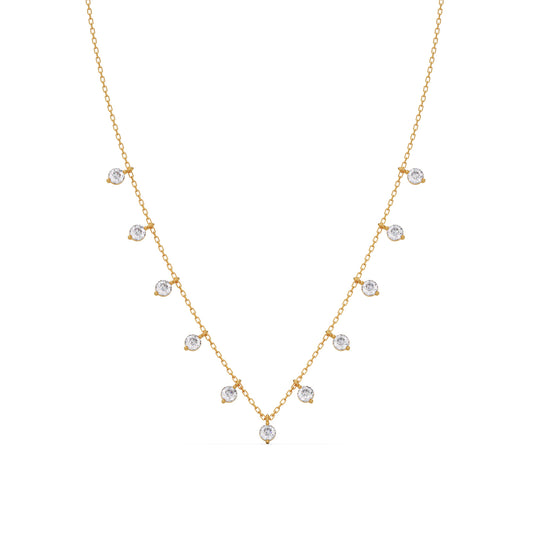 Lumina Bloom Round Diamond Necklace - Yellow
