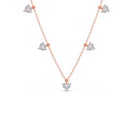 Stardust Heart Diamond Necklace - Rose