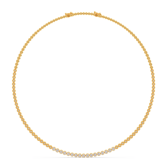 3 ct Sparkling Round Diamond Tennis Necklace - Yellow