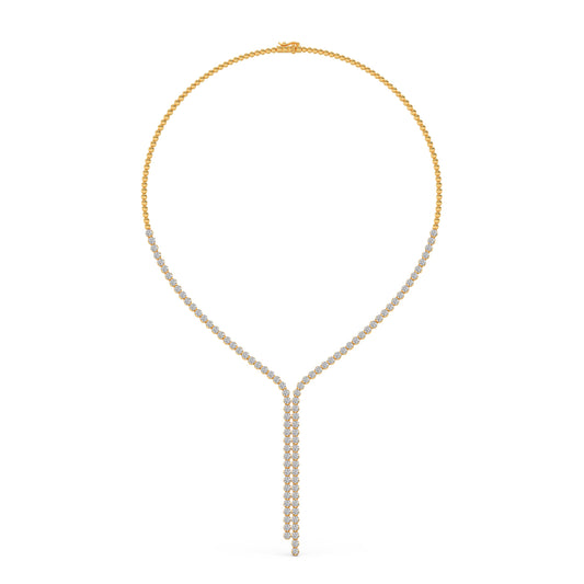 Infinity Cascade Diamond Lariat Necklace - Yellow