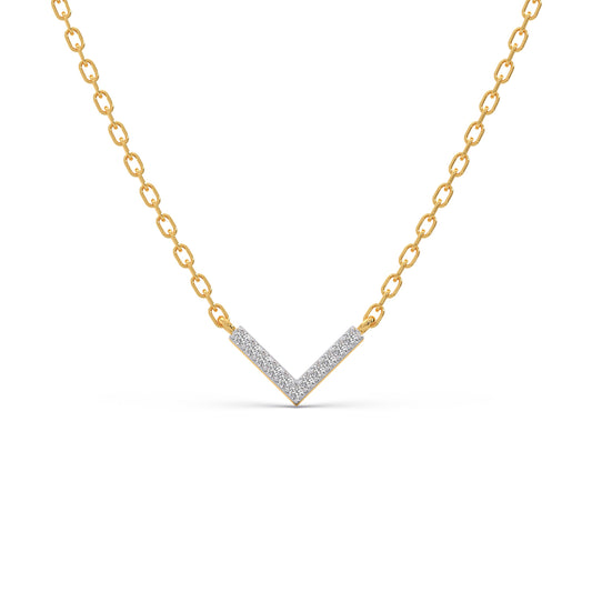 Zenith Chevron Diamond Chain Necklace - Yellow