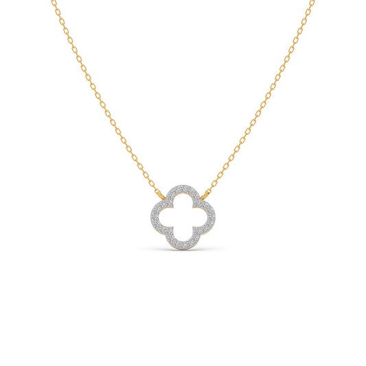Fortuna Frame Diamond Chain Necklace - Yellow