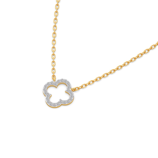 Fortuna Frame Diamond Chain Necklace - Yellow