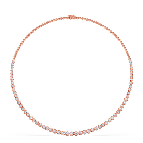 6.09 ct Graduating Round Diamond Tennis Necklace
