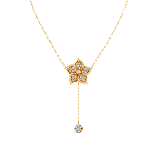Flywheel Cluster Diamond Necklace - Yellow