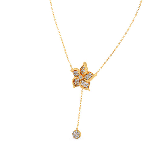 Flywheel Cluster Diamond Necklace - Yellow