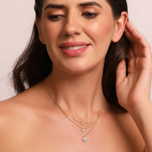Trinity Halo Diamond Necklace - MQ