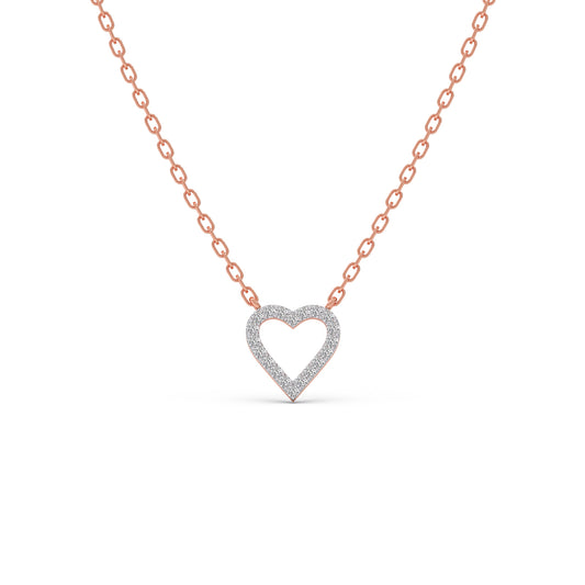Open Heart Promise Diamond Necklace - Rose
