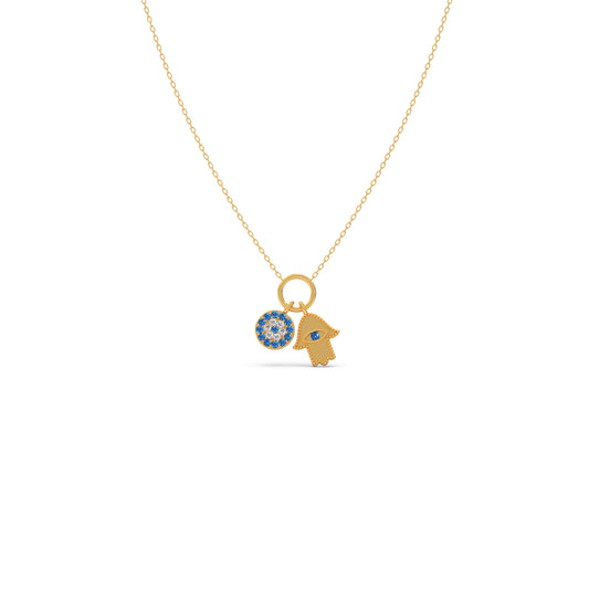 Circle of Protection Charms Necklace - Yellow