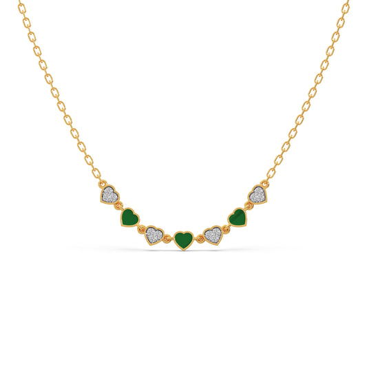 Sparkle Heart Diamond Necklace - Yellow