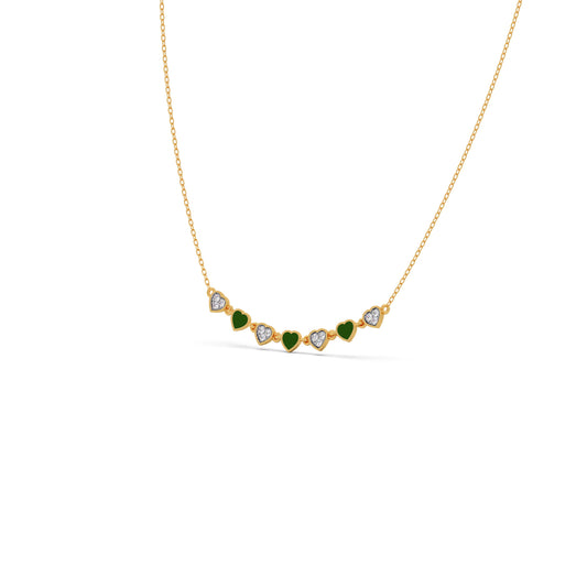 Sparkle Heart Diamond Necklace - Yellow