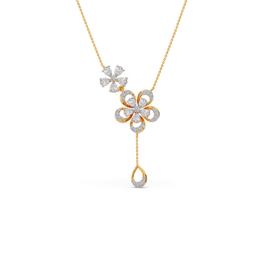 Petaline Luxe Diamond Chain Necklace - Yellow