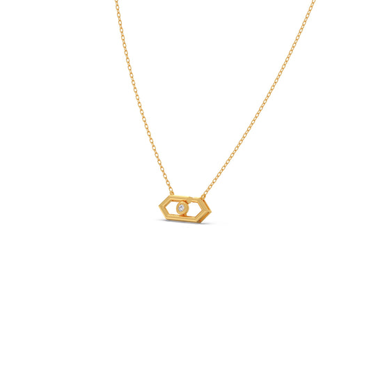 Hexora-Moving Diamond Necklace - Yellow