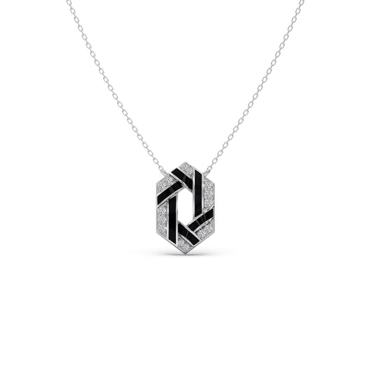 Hexora-enamel Stellar Diamond Necklace - White