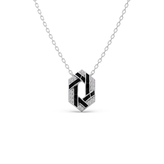 Hexora-enamel Stellar Diamond Necklace - White