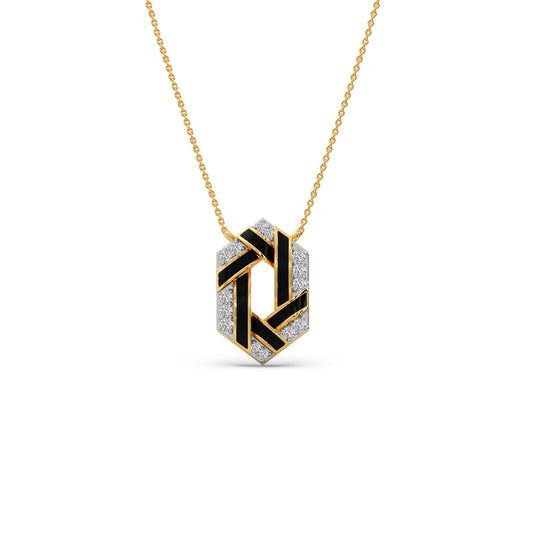 Hexora-enamel Stellar Diamond Necklace - Yellow