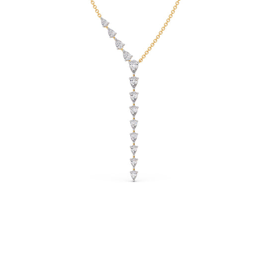 Teardrop Diamond Lariat Necklace - Yellow