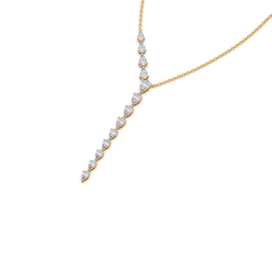 Teardrop Diamond Lariat Necklace - Yellow