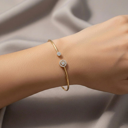 Dual Orbit Diamond Cuff Bracelet - MH_AI