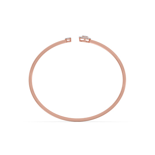 Dual Orbit Diamond Cuff Bracelet - Rose