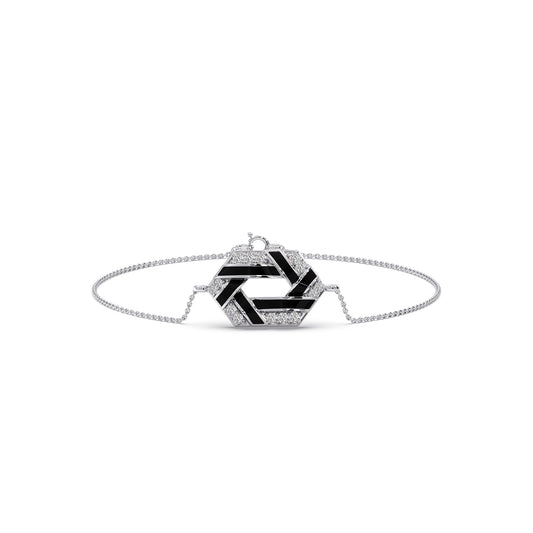 Hexora-enamel Stellar Diamond Chain Bracelet - White