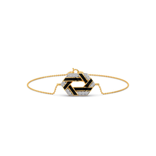 Hexora-enamel Stellar Diamond Chain Bracelet