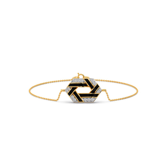 Hexora-enamel Stellar Diamond Chain Bracelet - Yellow