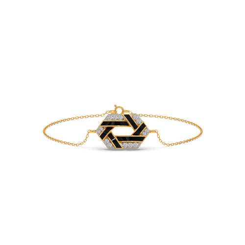 Hexora-enamel Stellar Diamond Chain Bracelet