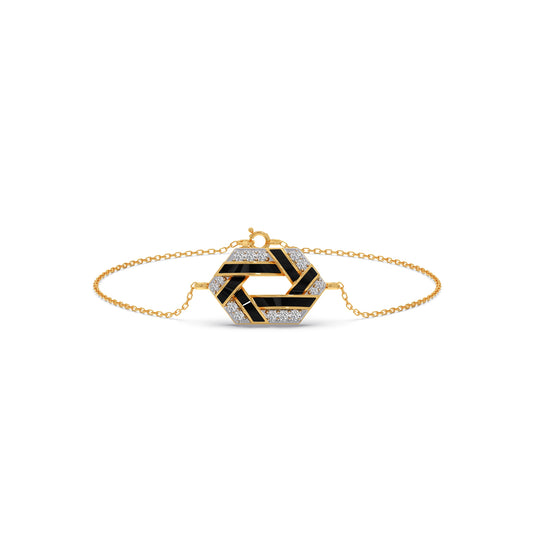 Hexora-enamel Stellar Diamond Chain Bracelet - Yellow