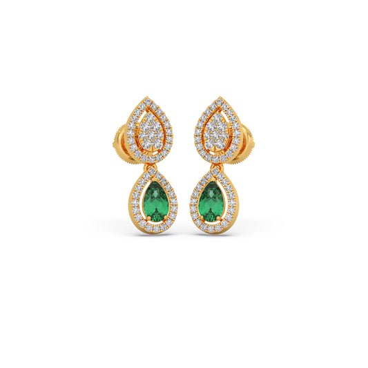 Royal Verdant Gemstones Drop Earrings - Yellow