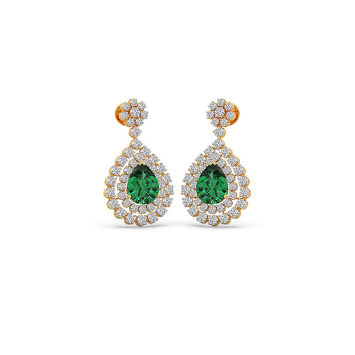 Gemstone and Diamond Chandelier Earrings