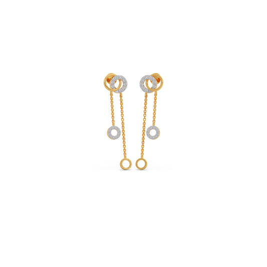 Echo Link Diamond Dangle Earrings - Yellow