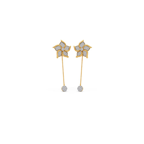 Aster Pave Diamond Dangle Earrings