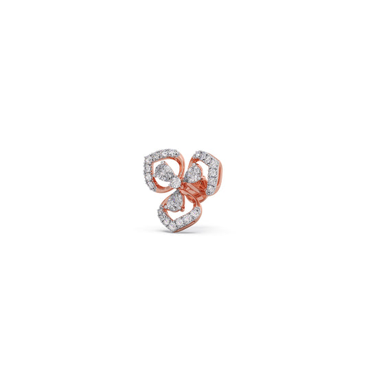 Petal Silhouette Diamond Studs Earring - Rose