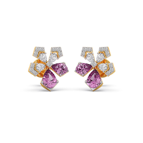Flora Teardrop Diamond Stud Earrings