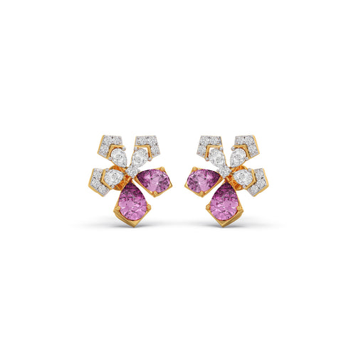 Flora Teardrop Diamond Stud Earrings