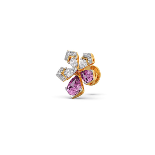Flora Teardrop Diamond Stud Earrings - Yellow